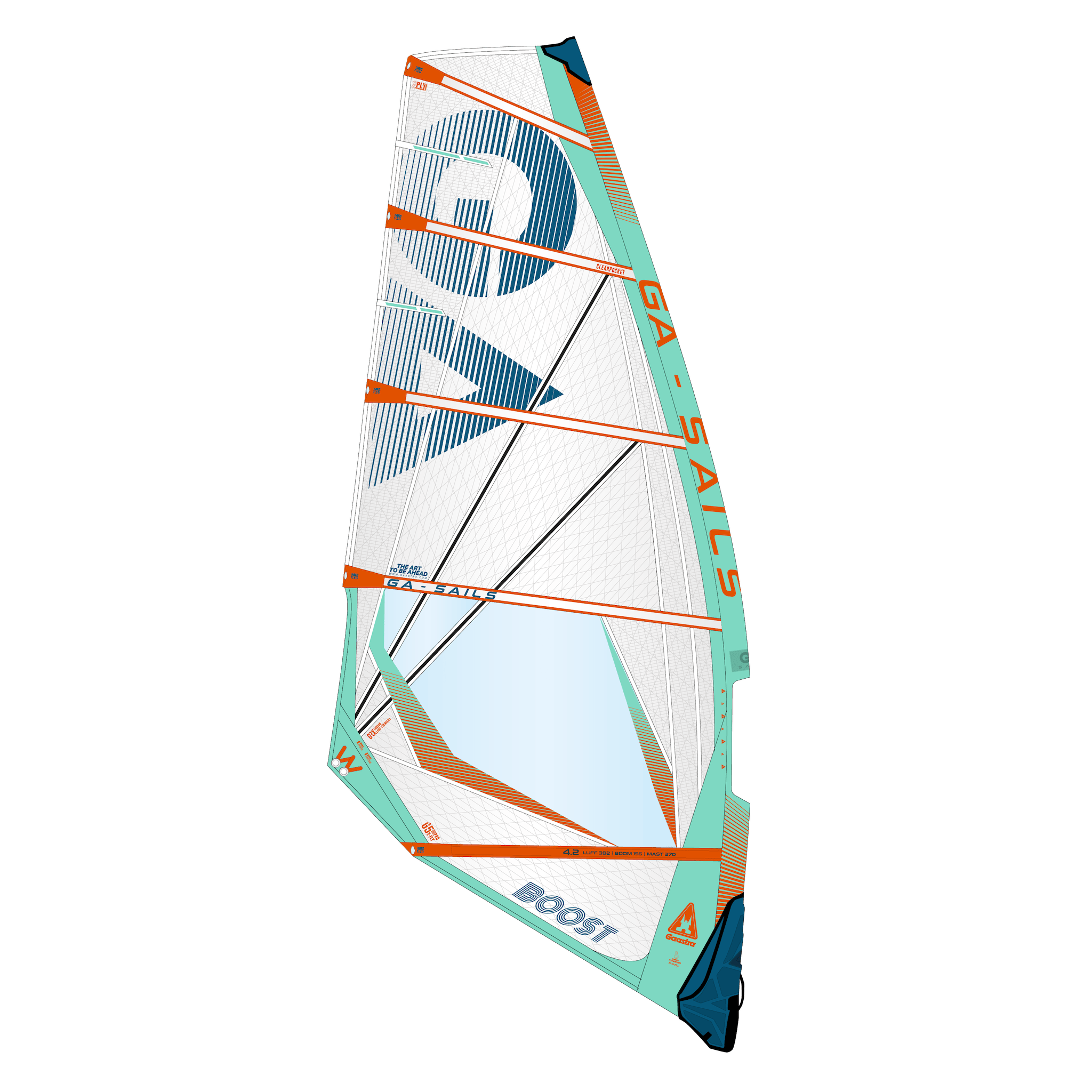 GA Sails 2025. Gaastra Boost, wave, freewave, windsurf sail, voile de vague 5 lattes, 5 battens