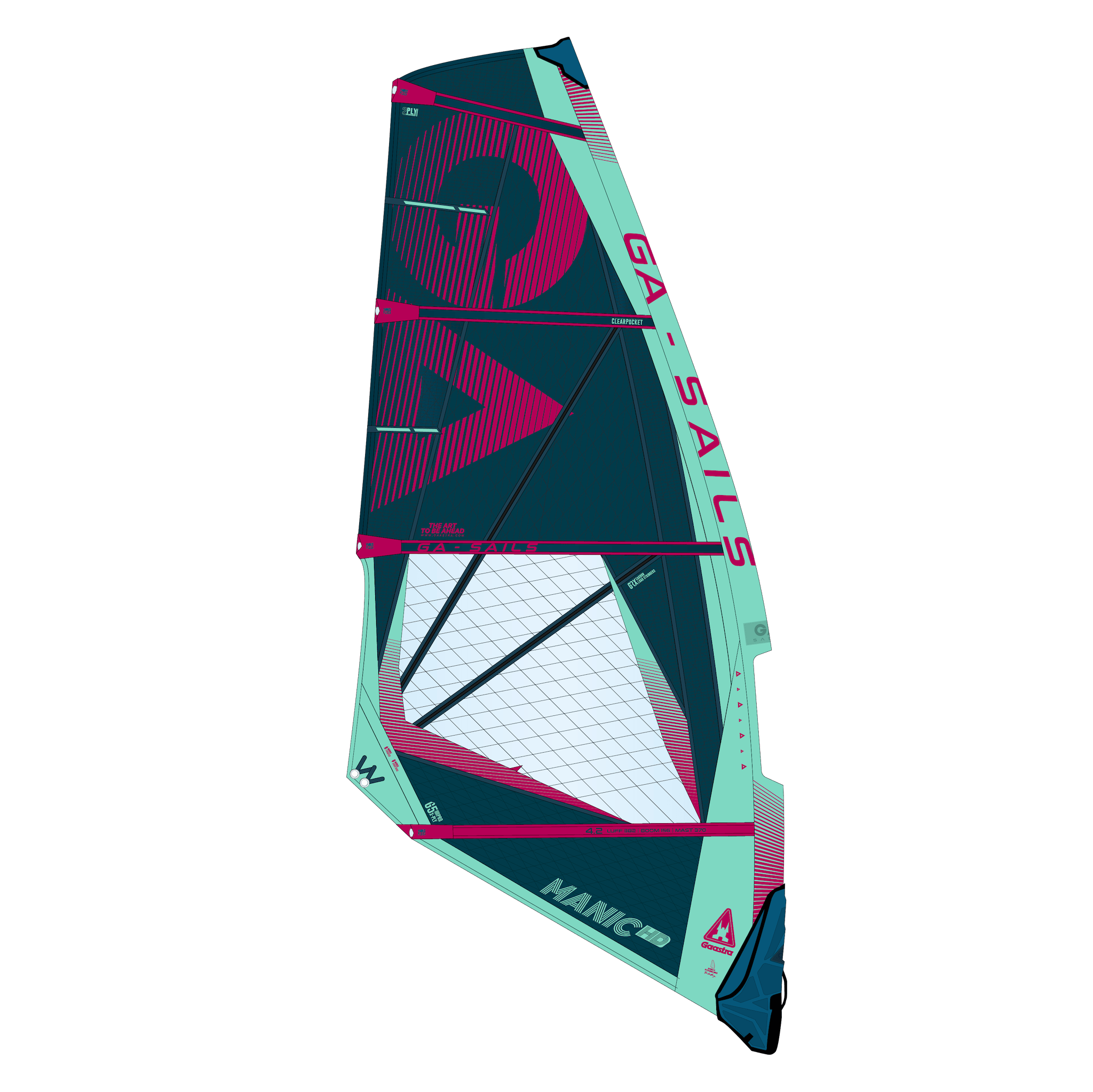 GA Sails 2025. Gaastra Manic HD, wave, windsurf sail, voile de vague 4 lattes, 4 battens